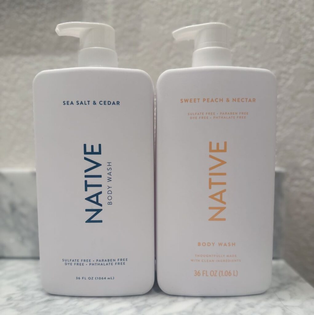 Sea Salt & Cedar and Sweet Peach & Nectar Native Body Wash