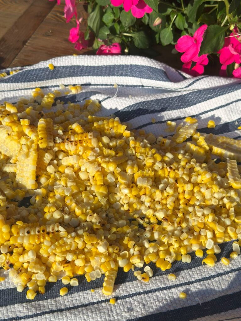Corn Off the Cob on a Towel