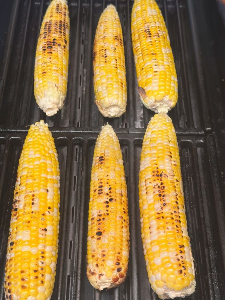 Grilling Corn on the Char Grill for Mexican Street Corn Salad