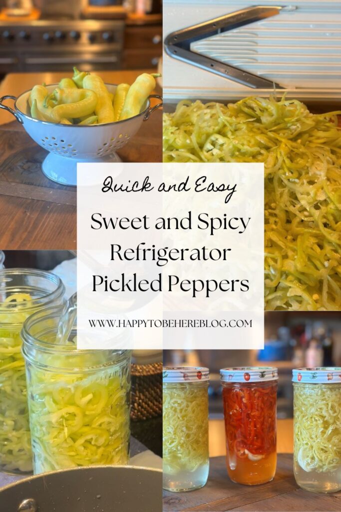 Simple Sweet and Spicy Refrigerator Pickled Peppers- Pin for Pinterest
