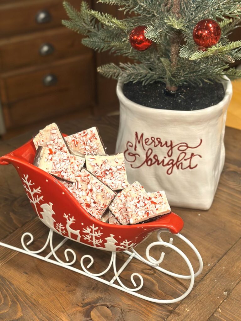 Easy Peppermint Bark (Using Chocolate Chips)