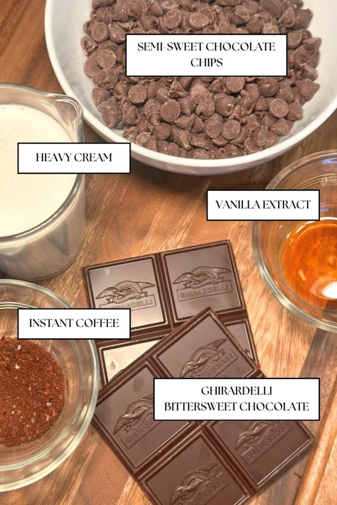 Homemade Mocha Chocolate Truffles Ingredients