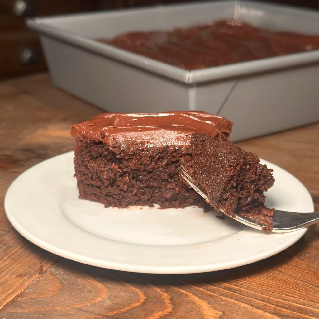 My Favorite Easy Chocolate Snack Cake With Chocolate Peanut Butter Ganache