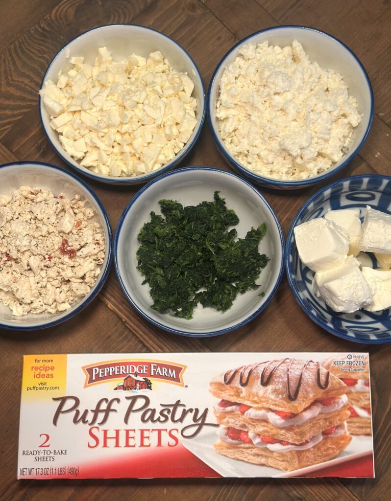 Spinach and Feta Pastries Ingredients