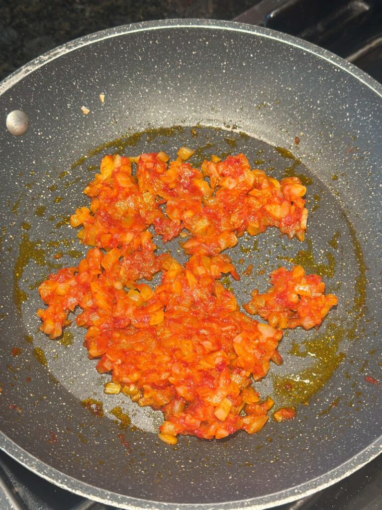 After adding the Tomato Paste