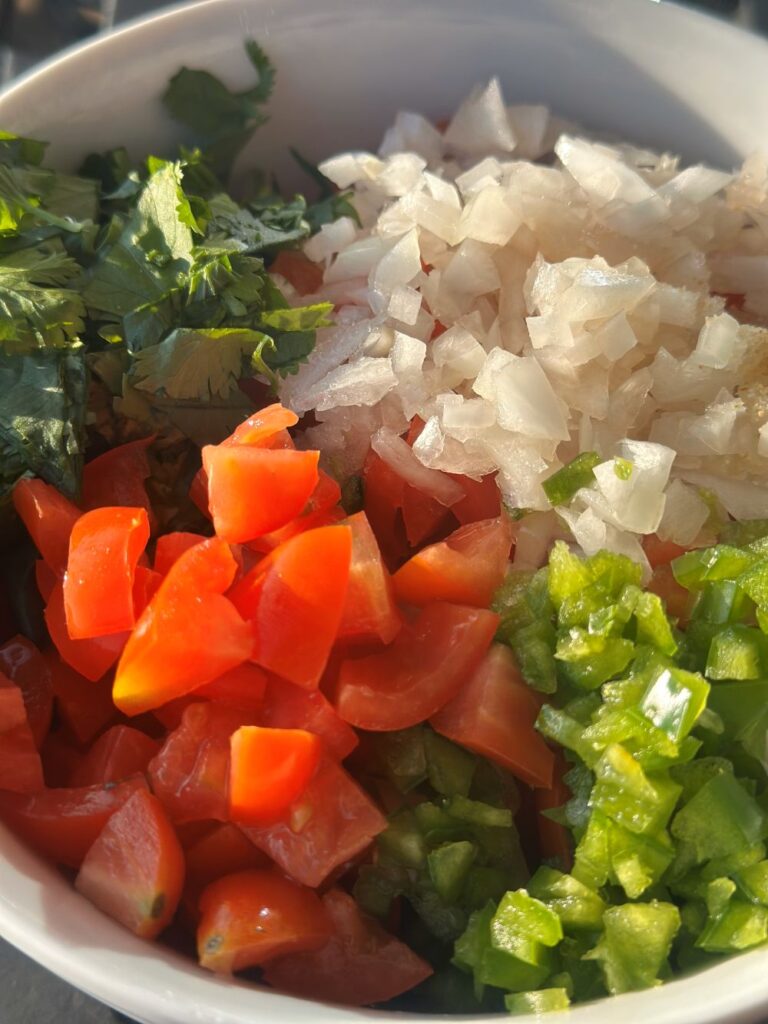Pico de Gallo Ingredients in a Bowl