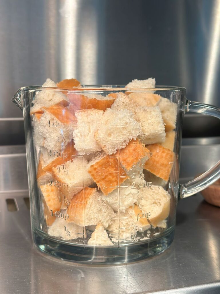 French Bread Cut Into Crouton Sized Pieces