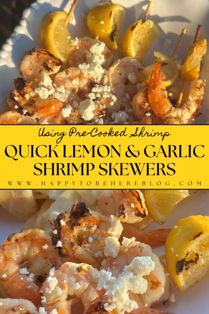 Lemon and Garlic Shrimp Skewers Pin for Pinterest