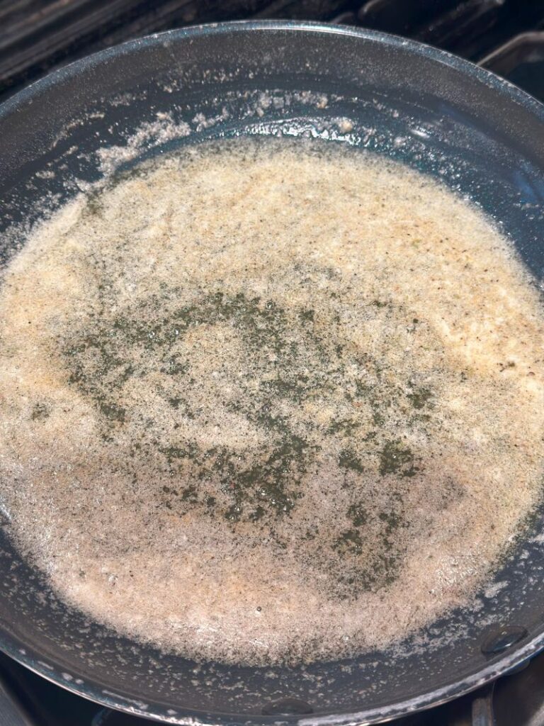 Melted Butter and Oil Ready For Croutons
