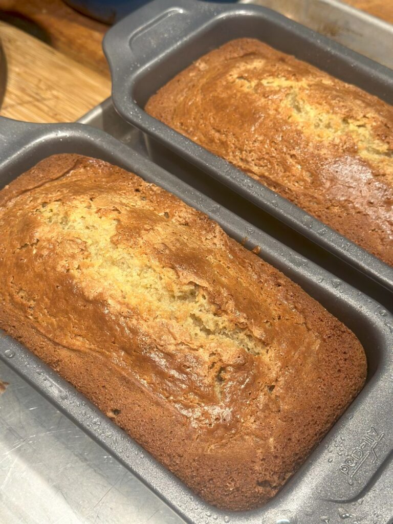 Banana Bread in 2 Loaf Pans