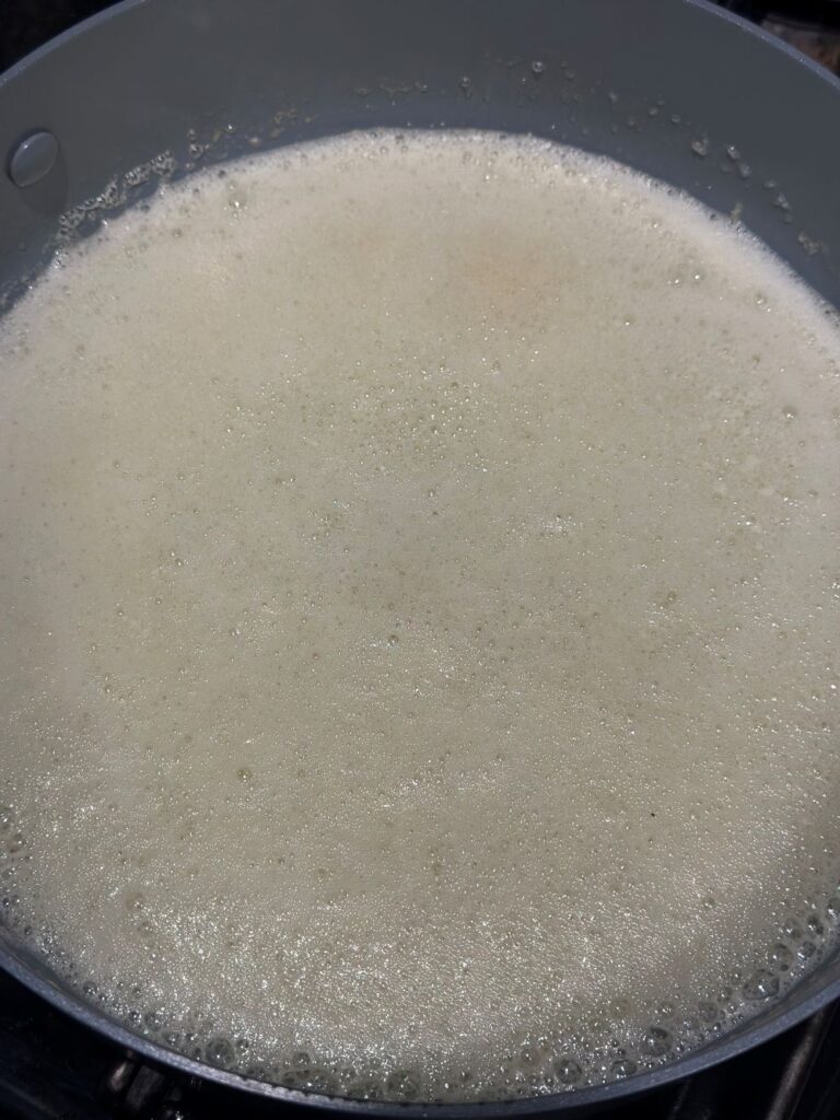 Foaming Butter in Pan Almost Done Browning!
