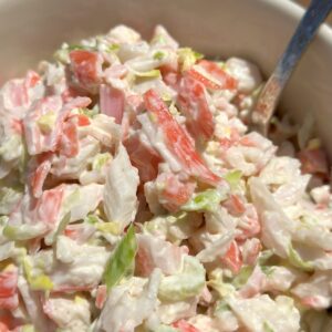Easy Crab Salad Close Up in Bowl