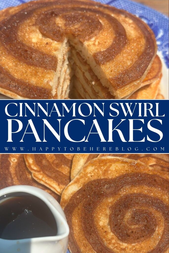 Easy Cinnamon Swirl Pancakes Recipe Pin for Pinterest