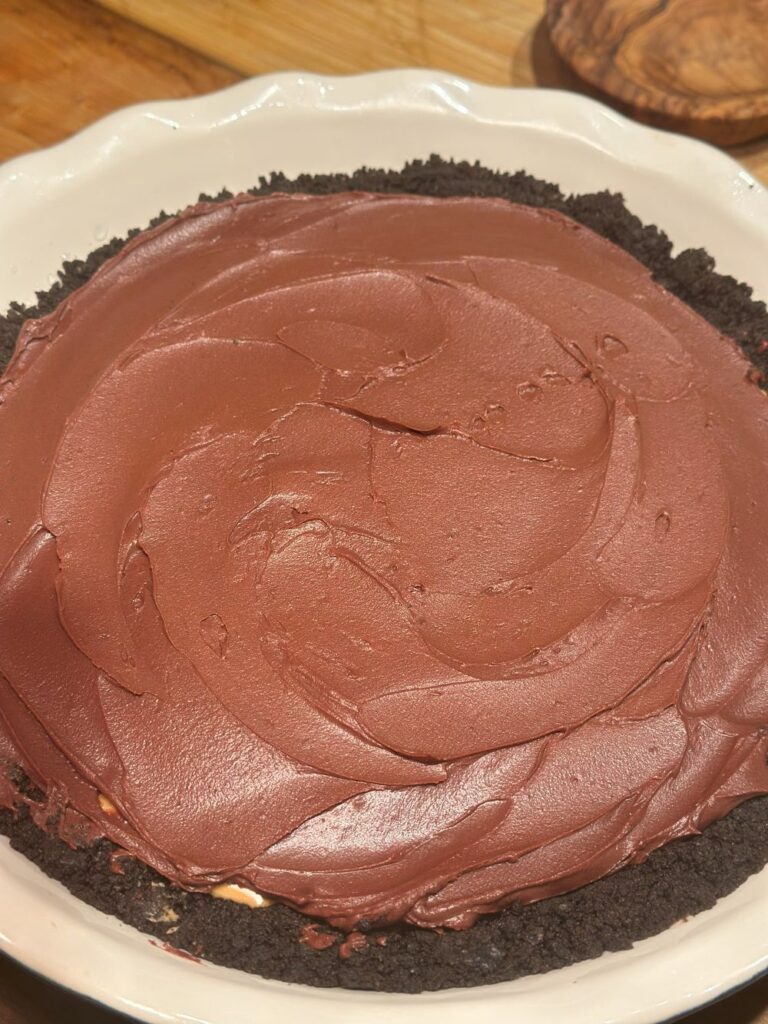 After Spreading the Chocolate Ganache Over the Peanut Butter Filling