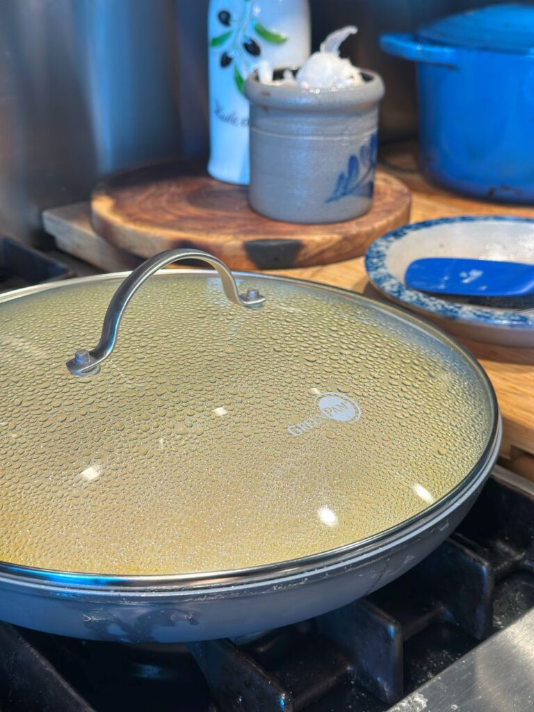 Cooking the orzo.