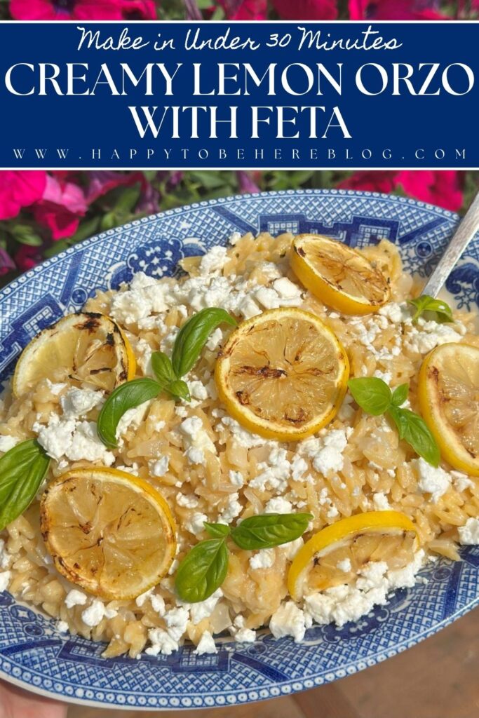Creamy Lemon Orzo With Feta Pin for Pinterest